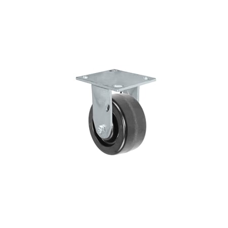 Casterhq 4"x2" Phenolic Wheel, Rigid Caster, Plate Size: 4-1/2x6-1/4", C 35CR420PH84B-04